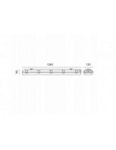 T8 hermetinis šviestuvas + 2 LED lempos