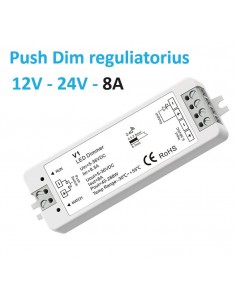 V1 PUSH dimeris - 8A LED šviesos intensyvumo reguliatorius iki 12V-48V