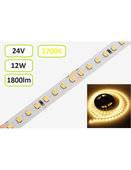 LED juosta 24V - 12W/m - 2700K