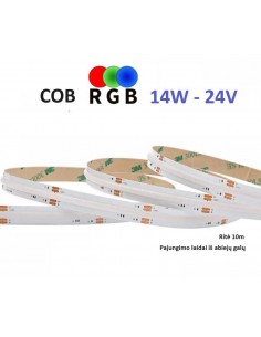COB RGB LED juosta 24V - 14W - IP20 - 578LEDs/m
