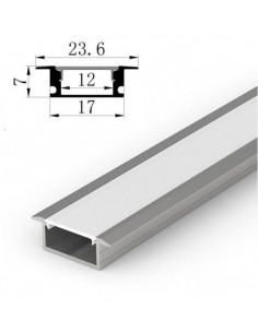 LED juostos profilis - Įleidžiamas V 2m su dangteliu