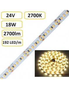 LED juosta - 24V - 18W - 2700lm - 2700K - 192LED