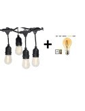 Reguliuojama LED lauko girlianda E27 - 15 metrų su 6W LED lemputėmis