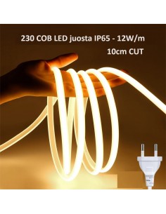 COB LED juosta 220V - 12W - 3000K IP65 - 10cm CUT