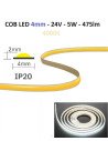 COB LED juosta 4mm 5W - 24V - 4000K - 620LEDs/m CRI90