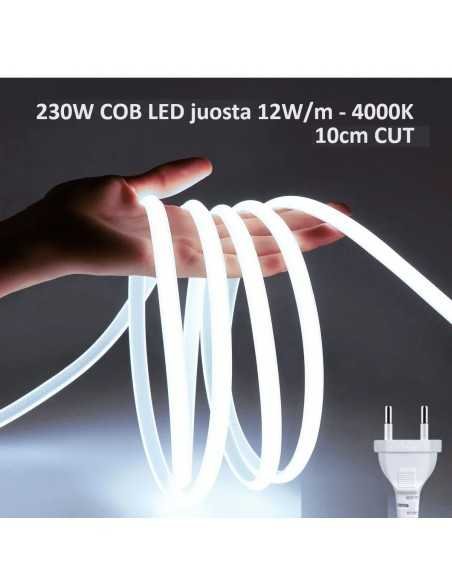 COB LED juosta 230V - 12W - 4000K IP65 - 10cm CUT