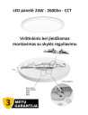 Įleidžiama ir virštinkinė LED panelė - 24W - 2600lm - CCT