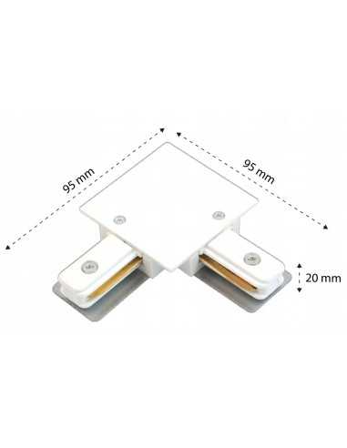 Kampinė jungtis 2 šerdžių bėgeliui