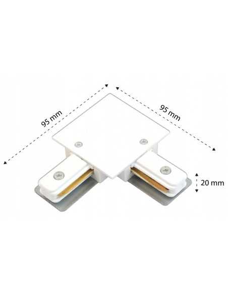 Kampinė jungtis 2 šerdžių bėgeliui