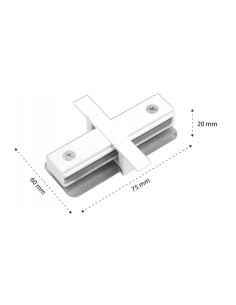 Sujungimo jungtis 1 fazės Premium bėgeliui - balta įleidžiama 2