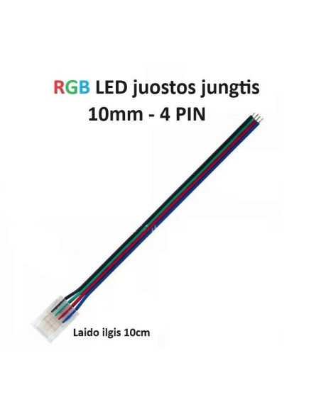 RGB LED juostos jungtis - 4 kontaktų 10mm