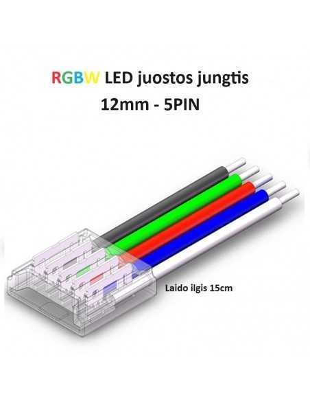 RGBW LED juostos jungtis - 5 kontaktų 12mm