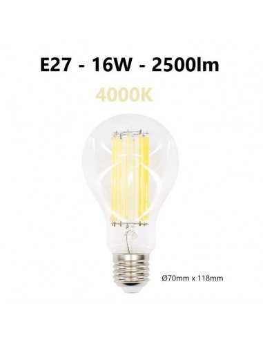 LED lemputė E27 filament - 16W - 2500lm - 4000K