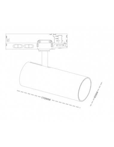 LED Track šviestuvas 3 fazių - 25W-30W-35W CCT Zoom