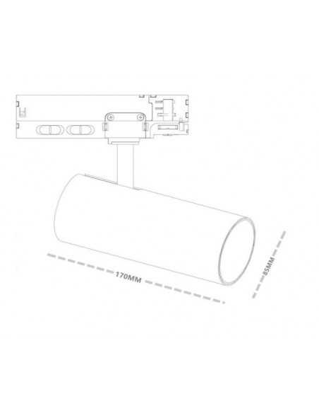 LED Track šviestuvas 3 fazių - 25W-30W-35W CCT Zoom