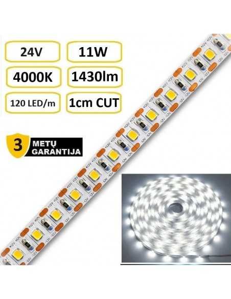 LED juosta Premium 24V - 11W - 4000K - kerpama kas 1 cm