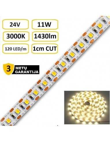 LED juosta Premium 24V - 11W - 3000K - kerpama kas 1 cm