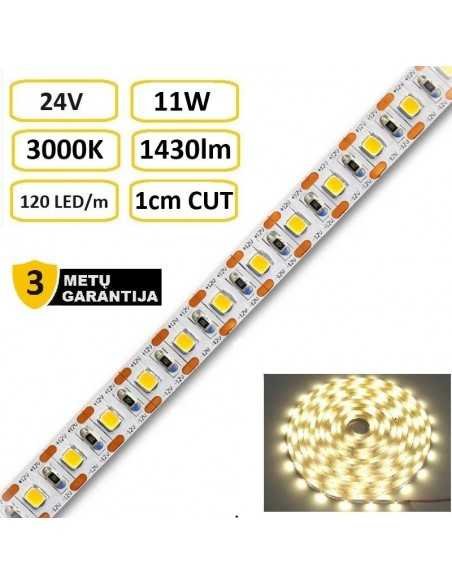 LED juosta Premium 24V - 11W - 3000K - kerpama kas 1 cm