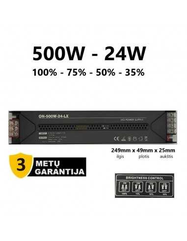 Reguliuojamas LED maitinimo šaltinis - 24V - 500W