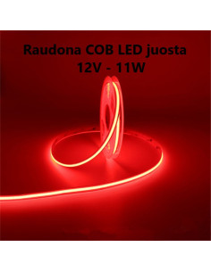Raudona COB LED juosta 12V - 11W - 5 metrai