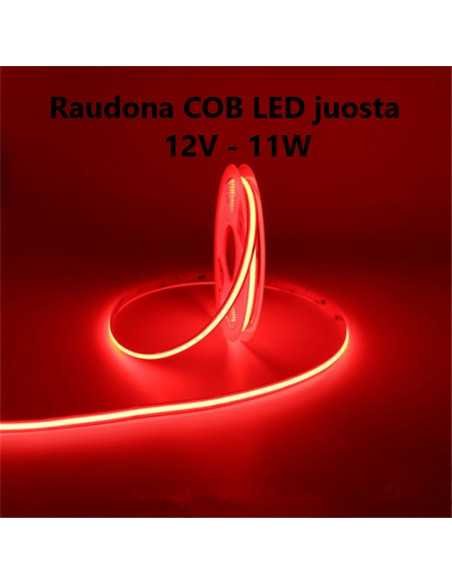 Raudona COB LED juosta 12V - 11W