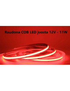 Raudona COB LED juosta 12V - 11W - 1 metras - www.luxon.lt