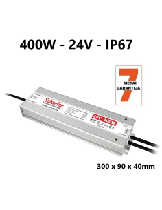 LED maitinimo šaltinis Scharfer 24V-400W-IP67 - luxon.lt