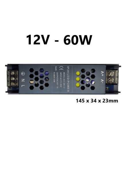 LED maitinimo šaltinis 12V - 60W - Kaina 8,50€