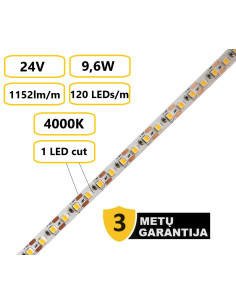 LED juosta Premium 24V - 9,6W - 4000K - kerpama kas 1 cm