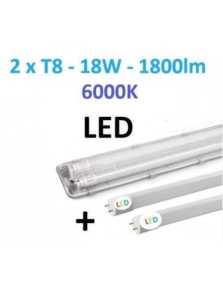 T8 hermetinis šviestuvas + 2 LED lempos