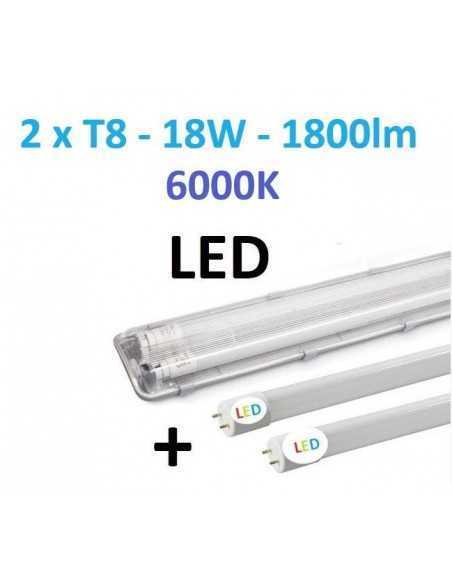 T8 hermetinis šviestuvas + 2 LED lempos