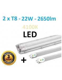 T8 hermetinis šviestuvas + 2 LED lempos 150cm 5300lm