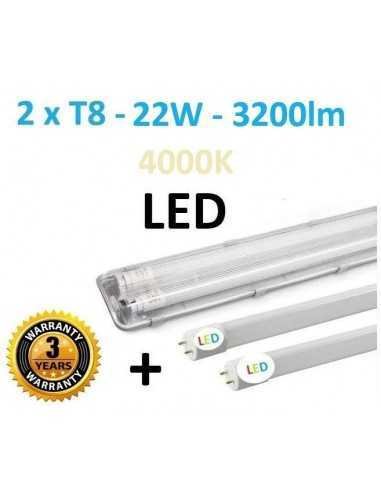 T8 hermetinis šviestuvas + 2 LED lempos 150cm