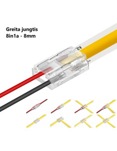 Greita LED juostos jungtis - 2 kontaktų 8mm 8in1