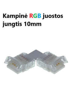 Kampinė RGB LED juostos jungtis - 4 kontaktų 10mm
