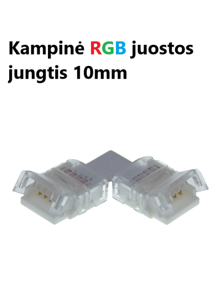 Kampinė RGB LED juostos jungtis - 4 kontaktų 10mm
