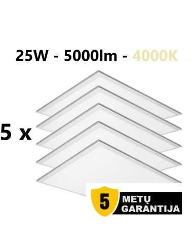 5 x LED panel armstron 25W - 5000lm - 4000K Garantija 5 metai