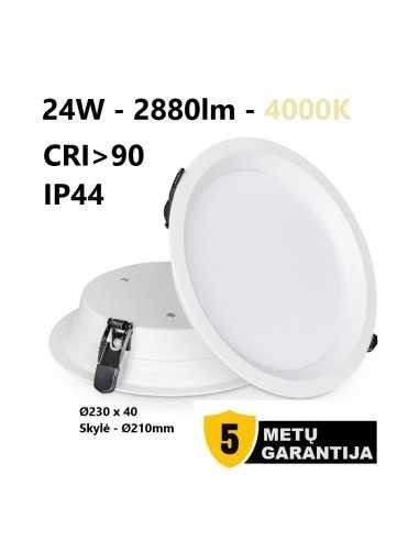 Įleidžiama LED panelė - Downlight 24W - 2880lm - 4000K