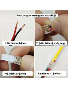 Greita LED juostos jungtis - 2 kontaktų 5mm 2