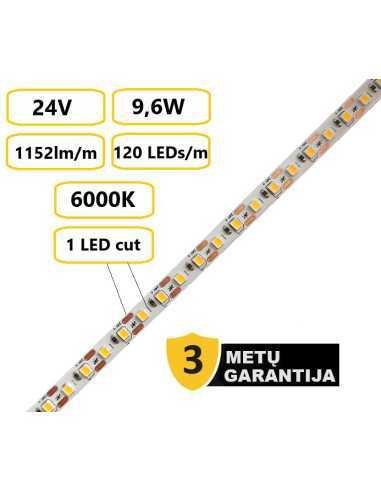 10m x LED juosta kerpama kas 1 cm 24V - 9,6W - 6000K