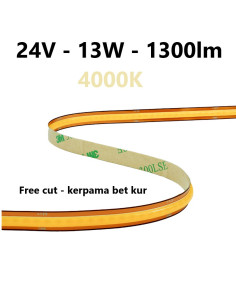 Free CUT - COB LED juosta 13W - 24V - 4000K - 528LEDs/m CRI90
