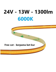 Free CUT - COB LED juosta 13W - 24V - 6000K - 528LEDs/m CRI90