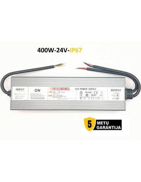 Profesionalus LED maitinimo šaltinis  24V - 400W - IP67