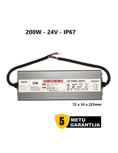Profesionalus LED maitinimo šaltinis 24V - 200W - IP67