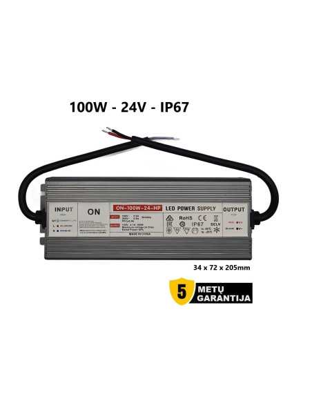 Profesionalus LED maitinimo šaltinis  24V - 100W - IP67 www.LUXON.LT
