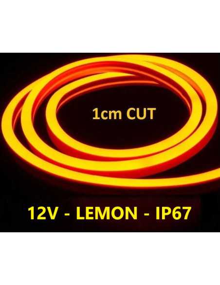 LED juosta NEON FLEX 12V - 10W - LEMON - IP67 - 5 metrai - 1cm cut  - IP67