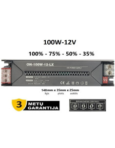 Reguliuojamas LED maitinimo šaltinis - 12V - 100W