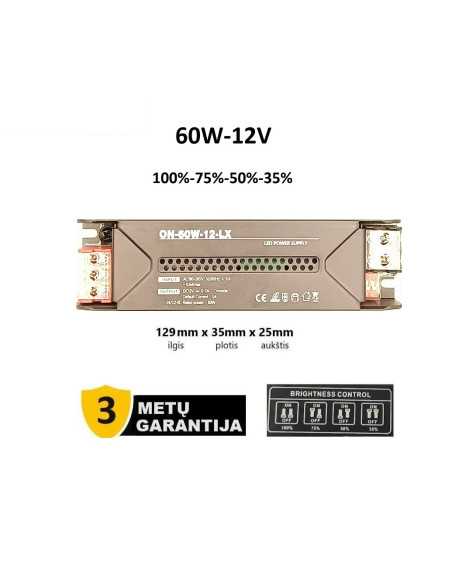 Reguliuojamas LED maitinimo šaltinis - 12V - 60W