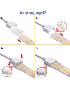 Jungtis COB LED juostai 230V IP65 - 100cm 2