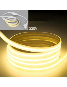 50m x COB LED juosta 220V - 10W - šiltai balta 3000K IP68 2